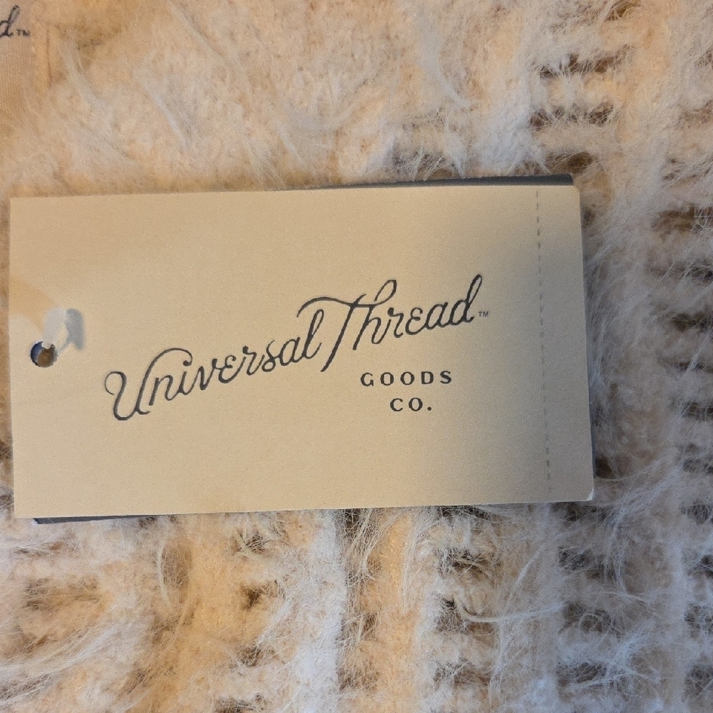 Universal Thread Cream Ribbed Sweater with Blue Jeans - Picture 6 of 10